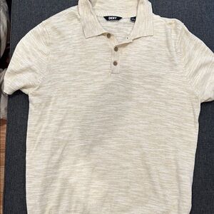 DKNY Men's Beige Polo Shirt
